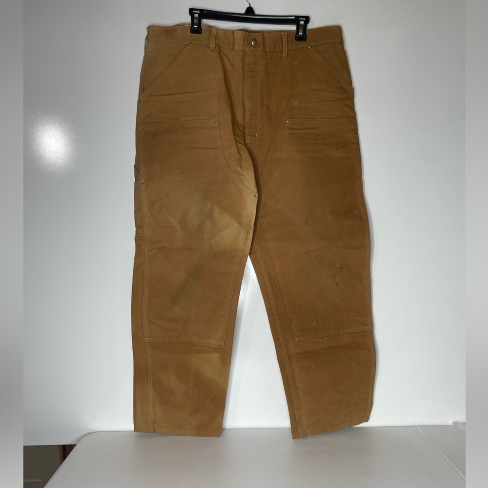 Carhartt Tan Utility Work Pants Made In USA Size 42 x 30.